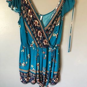 Tropical Blue Romper